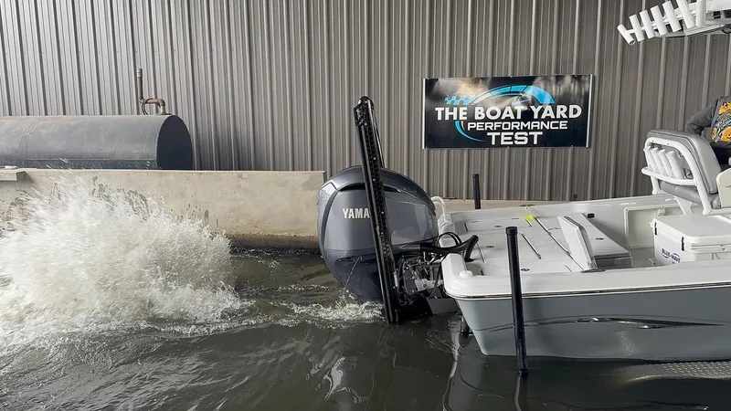 Slide: The Image of 2024 Blue Wave 2400 PureBay undergoing performance test at The Boat Yard. - 15