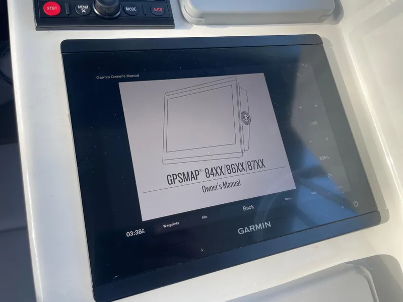 Slide: The Image of Garmin GPSMAP display on 2020 Parker 2320 Sport Cabin boat dashboard. - 26