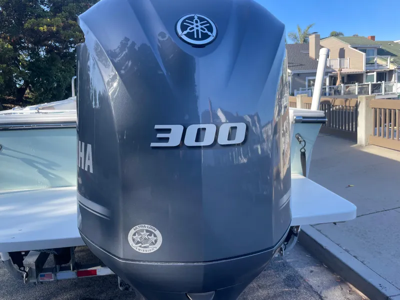 Slide: The Image of Yamaha 300 outboard motor on a 2020 Parker 2320 Sport Cabin boat. - 36