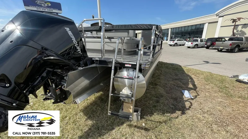 Slide: The Image of 2025 Barletta Aria A24UC pontoon boat with Mercury engine at Marine Center Indiana. - 9
