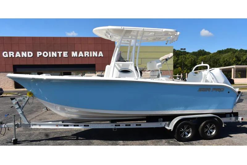 The Image of 2025 Sea Pro 225FLX Sandbar boat on trailer at Grand Pointe Marina. - 0
