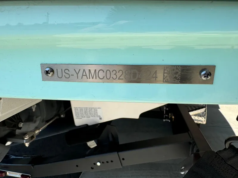 Slide: The Image of 2024 Yamaha 222SD boat hull identification number plate. - 14