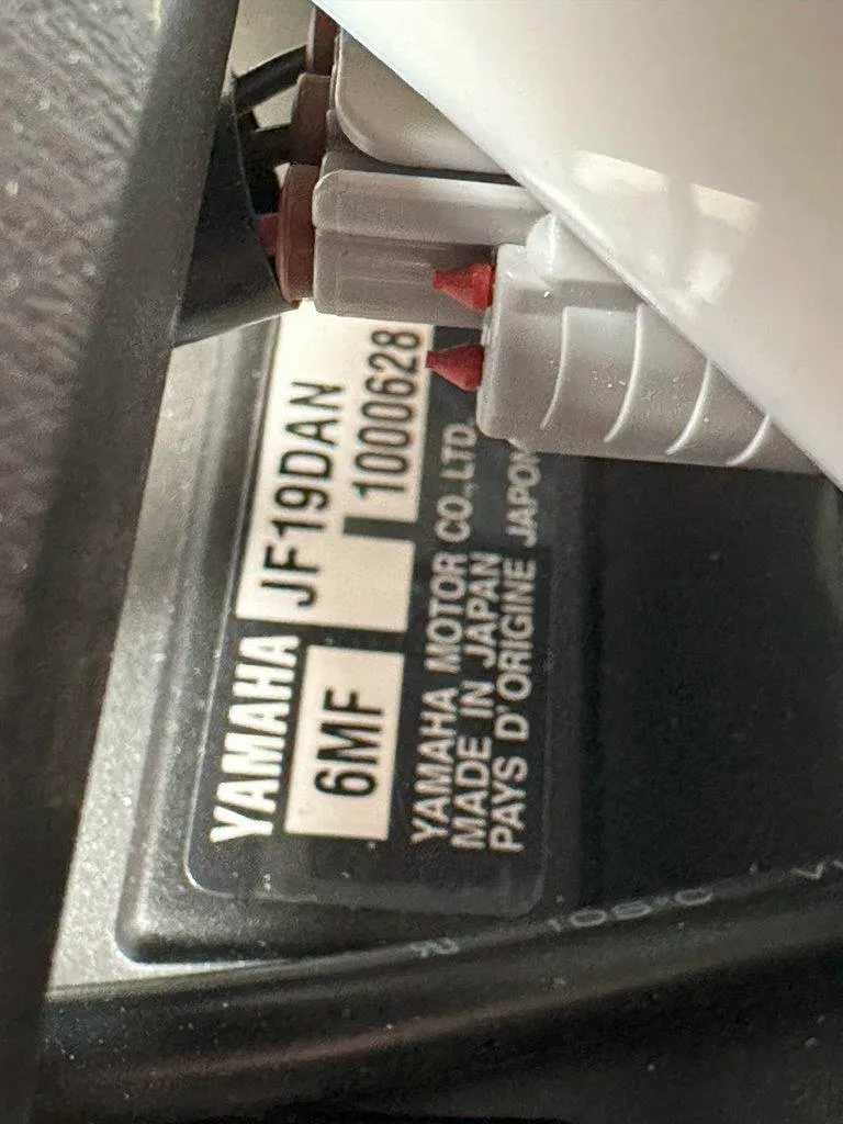 Slide: The Image of Close-up of a 2024 Yamaha 222XD jet boat identification plate. - 27