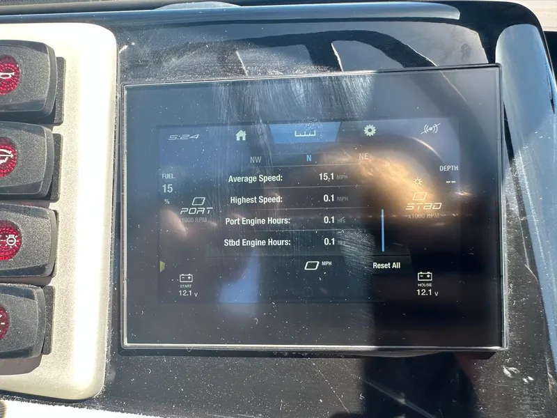 Slide: The Image of 2024 Yamaha AR220 dashboard display showing speed, fuel, and engine metrics. - 17
