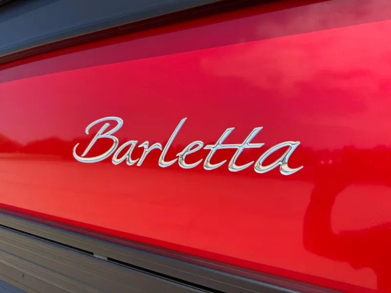 Slide: The Image of Barletta ARIA 22UC 2025 model logo on vibrant red background. - 18