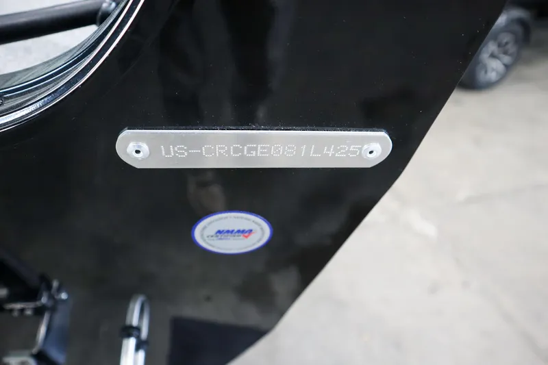 Slide: The Image of 2025 Crestliner 1750 Hawk SC boat hull identification number plate. - 16