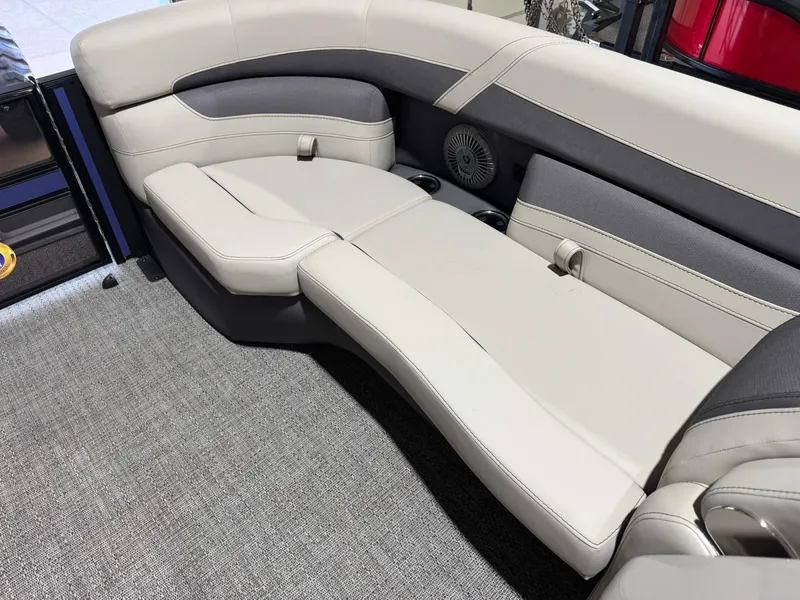 Slide: The Image of 2025 Barletta Cabrio 22UC boat interior with luxurious seating and modern design. - 41