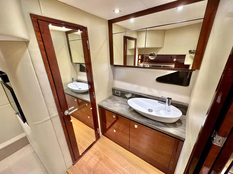 Slide: The Image of Luxurious bathroom interior of 2014 Sea Ray 510 Sundancer yacht with modern fixtures. - 43