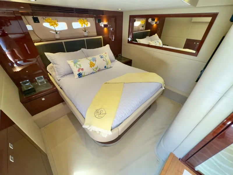 Slide: The Image of Luxurious bedroom interior of 2014 Sea Ray 510 Sundancer yacht with elegant decor. - 47
