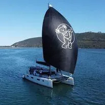 Slide: The Image of Sailing catamaran Vision 444 (2026) with a unique bear design on the sail. - 5