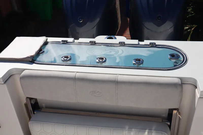 Slide: The Image of 2022 Sea Fox 288 Commander boat with sleek seating and storage area. - 23