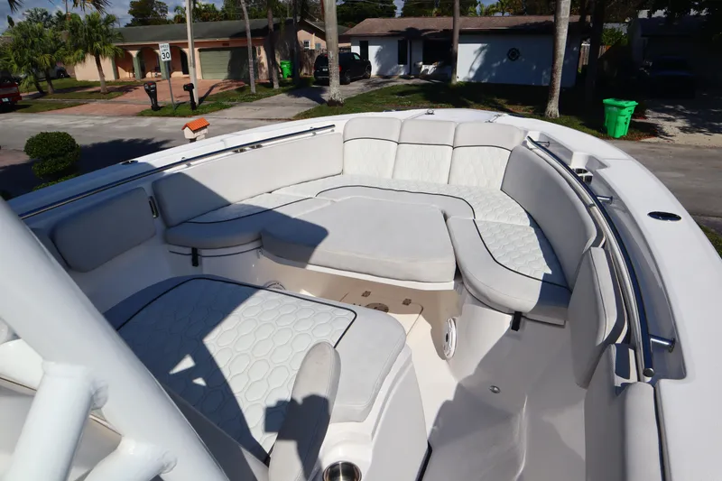 Slide: The Image of 2022 Sea Fox 288 Commander boat with spacious seating area and modern design. - 30
