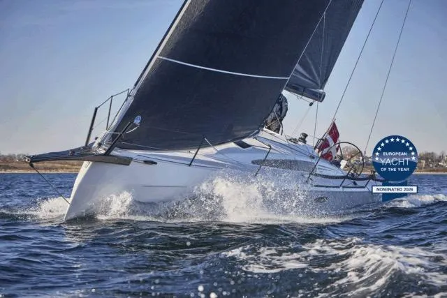 Slide: The Image of 2025 X-Yachts XR 41 sailing, nominated for European Yacht of the Year. - 2