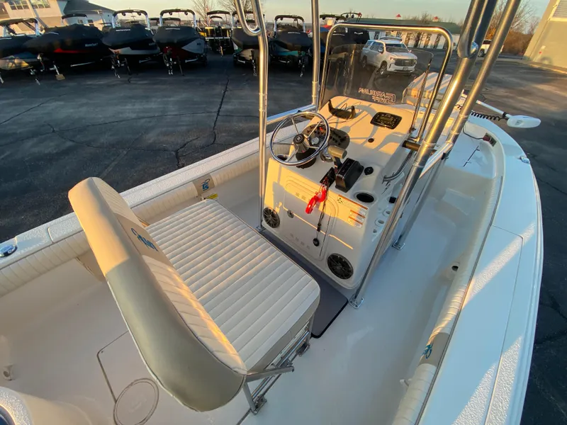 Slide: The Image of 2017 Carolina Skiff Sea Skiff 21CC boat interior with console and seating. - 14