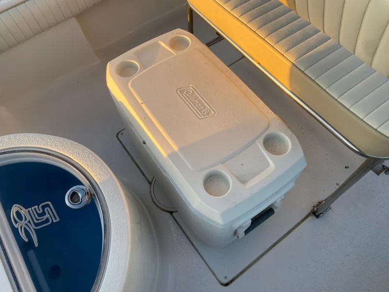 Slide: The Image of Interior of 2017 Carolina Skiff Sea Skiff 21CC with cooler and seating. - 15