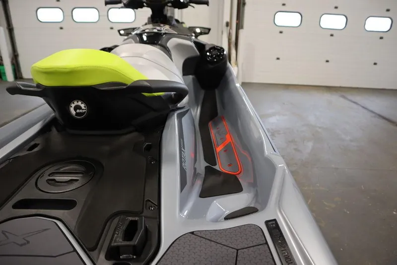 Slide: The Image of 2025 Sea-Doo RXT-X™ 325 in Ice Metal and Manta Green, detailed view. - 4