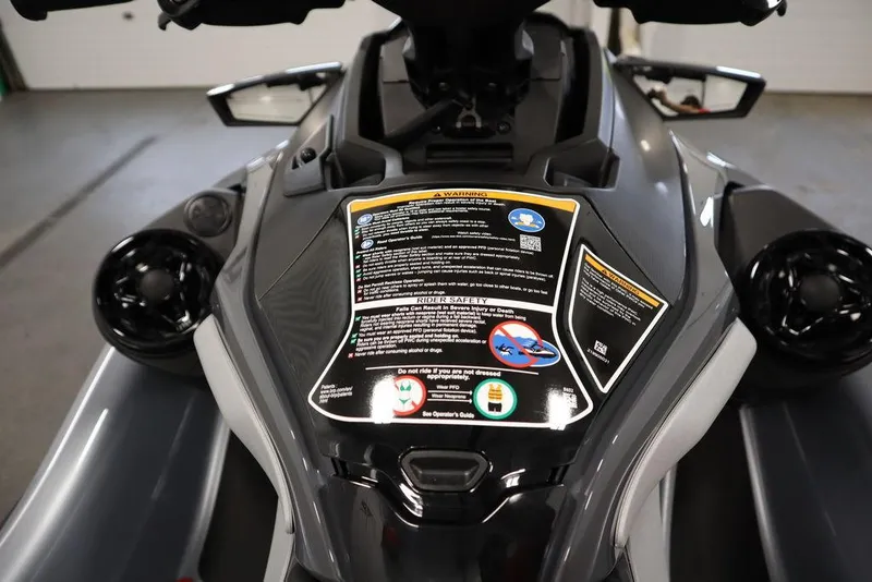 Slide: The Image of 2025 Sea-Doo RXT-X™ 325 in Ice Metal and Manta Green, featuring detailed safety instructions. - 8