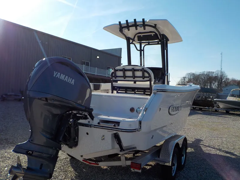 Slide: The Image of 2025 Robalo Explorer R232EX boat with Yamaha outboard motor. - 7