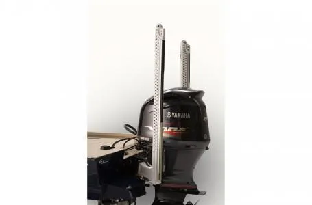 Slide: The Image of 2022 G3 Bay 22 GX boat with Yamaha outboard motor, rear view. - 4