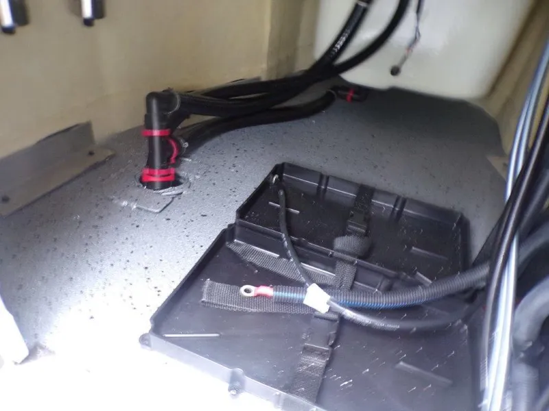 Slide: The Image of Interior view of 2025 Xpress SW20B boat showing wiring and components. - 10
