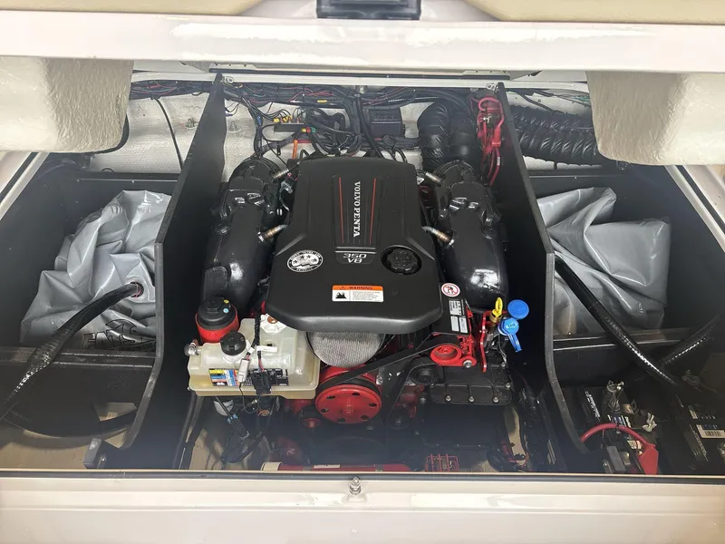 Slide: The Image of Engine compartment of 2019 Regal 2300 RX Surf boat with Volvo Penta V6 engine. - 17