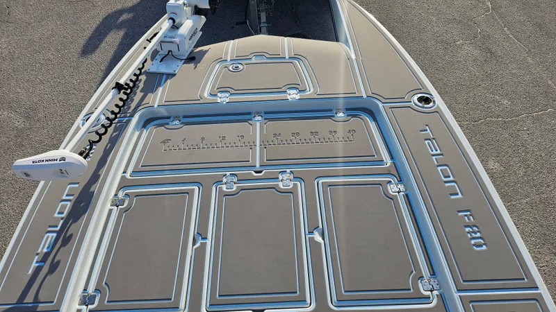 Slide: The Image of Talon F-20 boat deck, 1992 model, featuring detailed design and mounted equipment. - 6