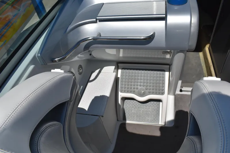 Slide: The Image of 2008 Formula 353 FASTech boat interior with sleek seating and modern design elements. - 19