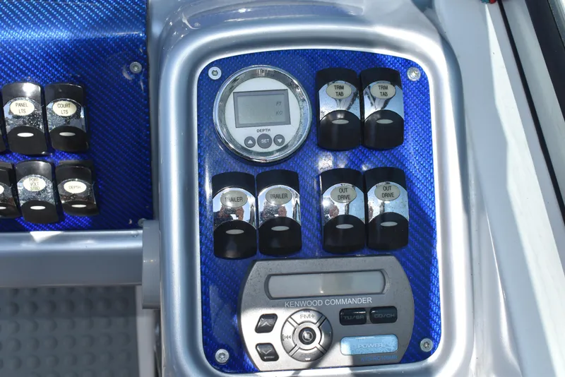 Slide: The Image of Control panel of 2008 Formula 353 FASTech boat with Kenwood Commander system. - 27