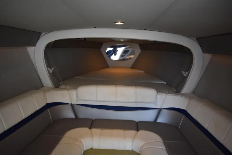 Slide: The Image of 2008 Formula 353 FASTech cabin interior with plush seating and modern design. - 35