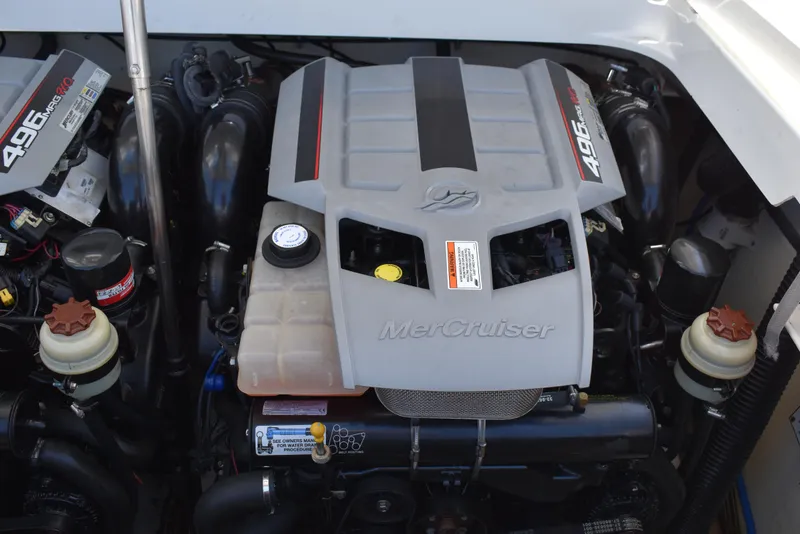 Slide: The Image of 2008 Formula 353 FASTech engine compartment with MerCruiser 496 engines. - 46