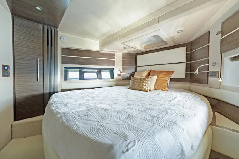 Slide: The Image of Luxurious bedroom interior of 2017 Azimut 60 Flybridge yacht with modern design. - 26