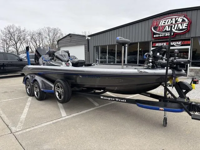 Slide: The Image of 2023 Ranger Z521R boat on trailer at Wieda's Marine dealership. - 9