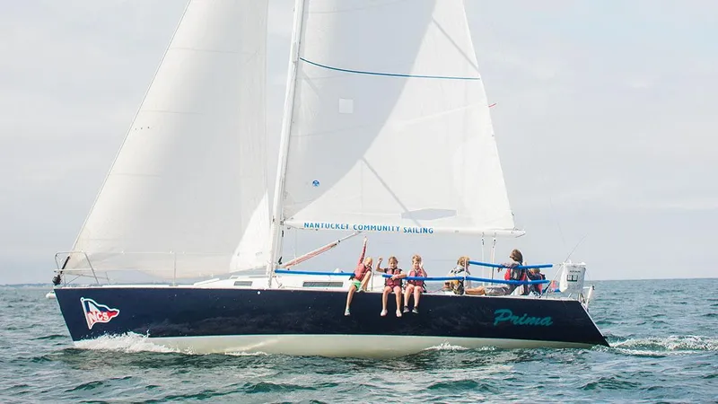 Slide: The Image of Sailing on a 2000 J Boats J/105 with crew enjoying the open sea. - 0