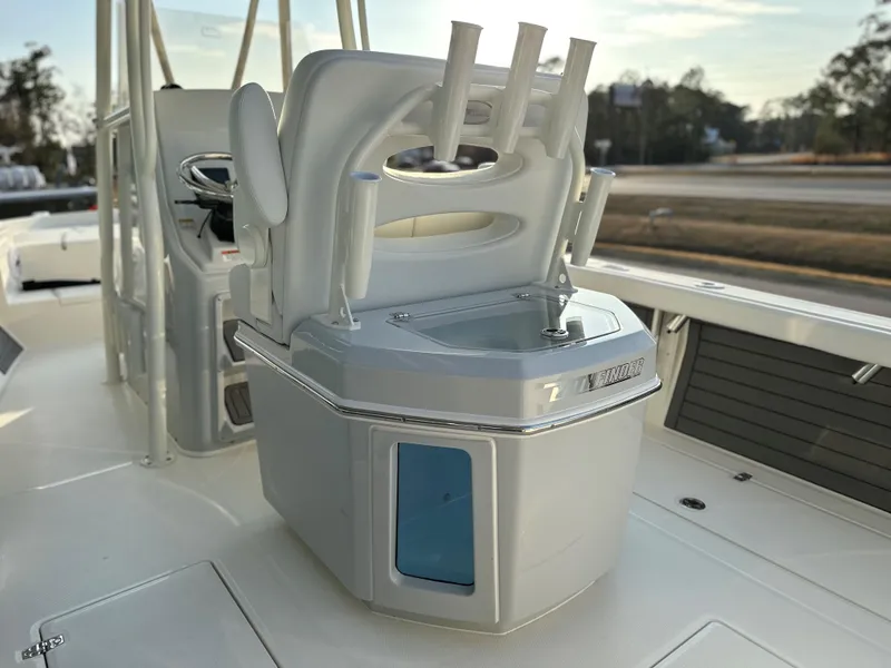 Slide: The Image of 2025 Pathfinder 2400 Open boat interior with seating and rod holders. - 17