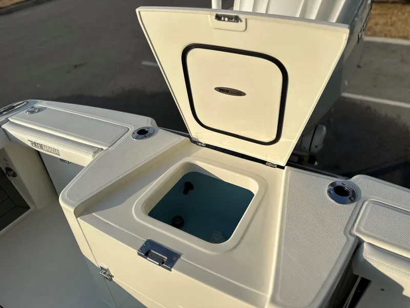 Slide: The Image of 2025 Pathfinder 2400 Open boat with open storage compartment on deck. - 33