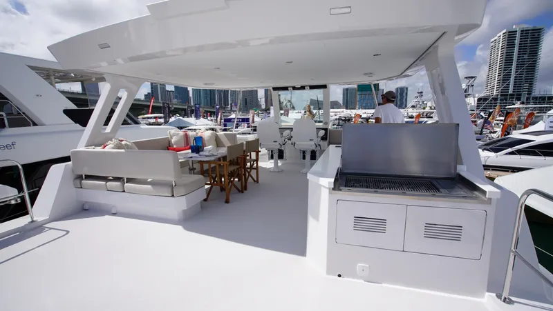 Slide: The Image of Laundry area with stacked washers in a modern Two Oceans 555 - 008 yacht, 2025 model. - 22