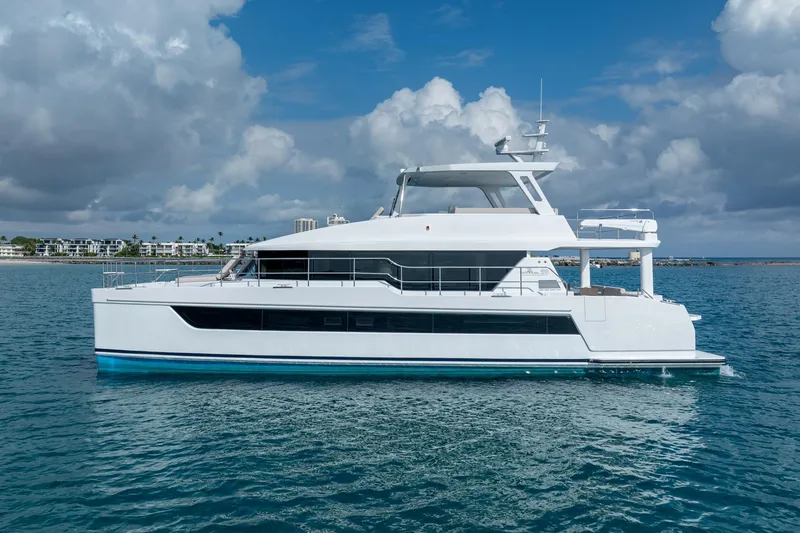 Slide: The Image of Luxury yacht "Two Oceans 555 - 008" cruising on a sunny day, 2025 model. - 55