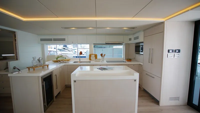 Slide: The Image of Luxurious Two Oceans 555 - 008 yacht interior, 2025 model, with ocean view and modern seating. - 6