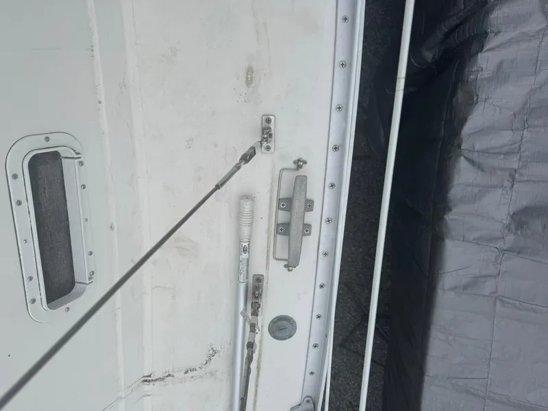 Slide: The Image of 1984 Canadian Sailcraft 36 deck with rigging and hardware details. - 47