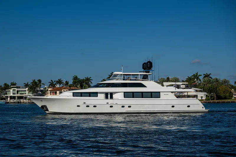 Slide: The Image of Luxury Westport 112 yacht from 2002 cruising on a sunny day. - 3