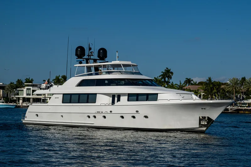 Slide: The Image of Luxury Westport 112 yacht from 2002 cruising on a sunny day. - 4
