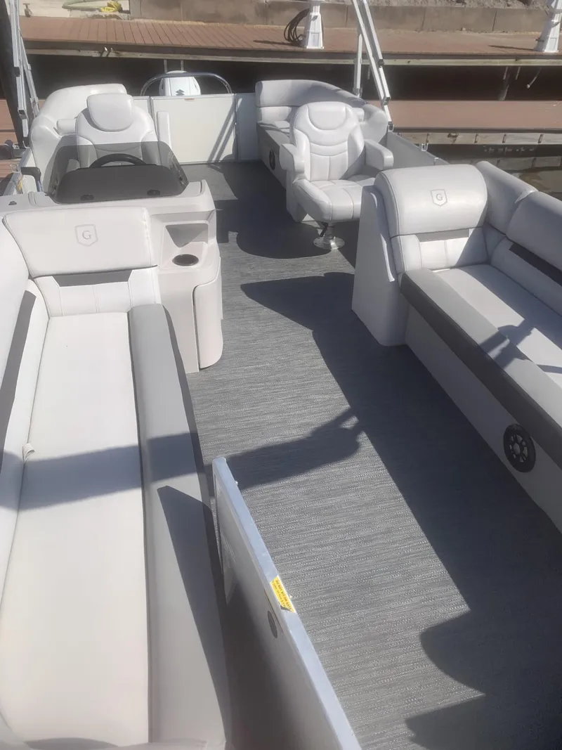 Slide: The Image of 2024 Godfrey Sweet Water 2286 SB pontoon boat with spacious seating and modern design. - 5