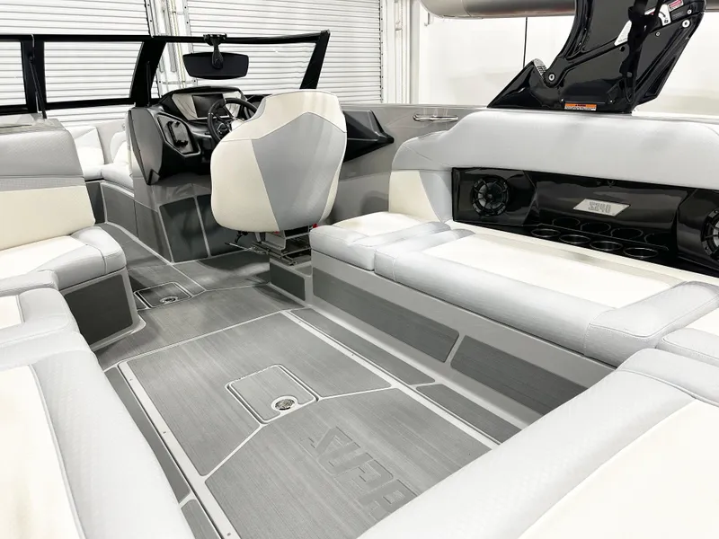 Slide: The Image of Luxurious interior of 2025 Supreme S240 boat with modern seating and sleek design. - 9