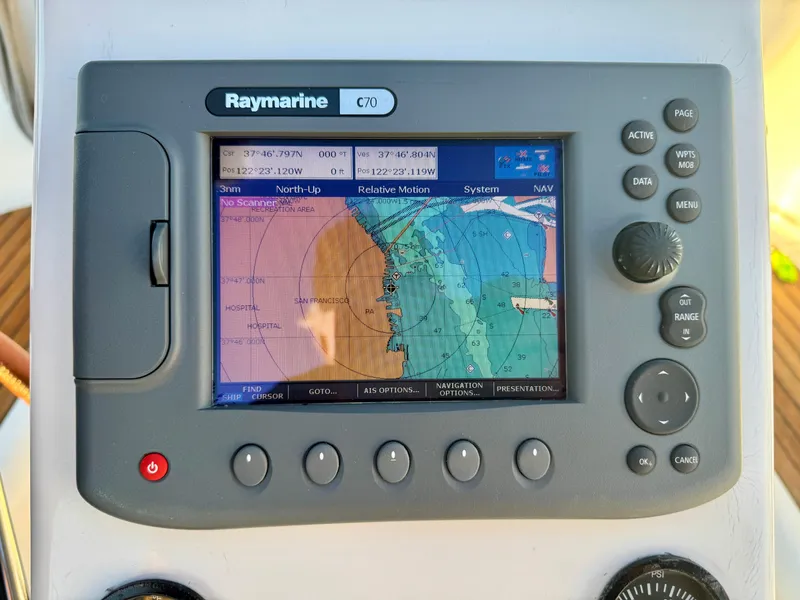Slide: The Image of Raymarine C70 navigation system on 2006 Beneteau Oceanis Clipper 343 sailboat. - 30