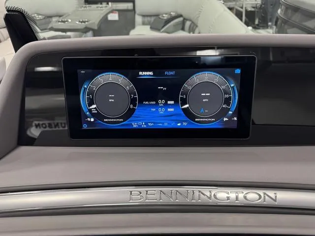Slide: The Image of Dashboard of 2025 Bennington Q Quad Bench 25 QFB with digital display. - 15