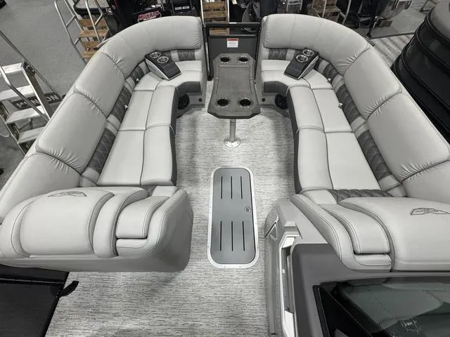 Slide: The Image of 2025 Bennington Q Quad Bench 25 QFB with luxurious seating and modern design. - 23