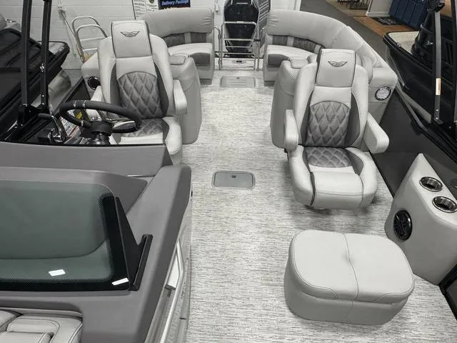 Slide: The Image of 2025 Bennington Q Quad Bench 25 QFB interior with luxurious seating and modern design. - 24