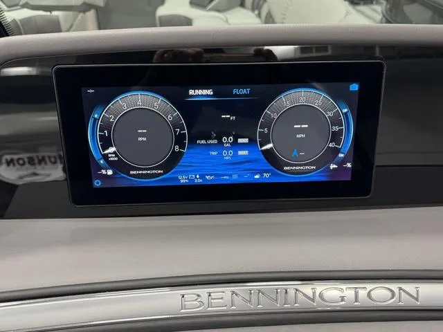 Slide: The Image of Dashboard of 2025 Bennington Q Quad Bench 25 QFB with digital display. - 4