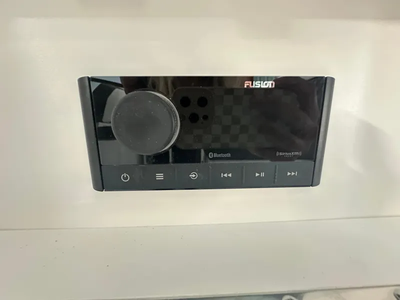 Slide: The Image of Control panel inside a 2025 Monterey M45 boat compartment. - 22