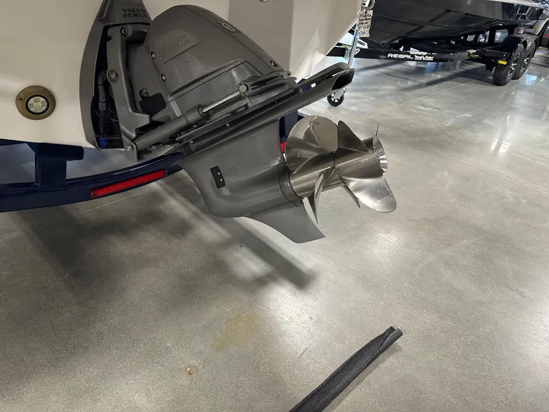Slide: The Image of 2025 Regal LS6 boat propeller on display in showroom. - 4
